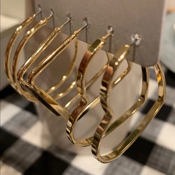 AEROPOSTALE SHAPES HOOP EARRINGS SET - Picture 3 of 6